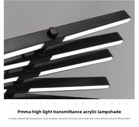 Luminaire suspendu de table à manger de style italien moderne, simple et luxueux, forme de poisson minimaliste linéaire, éclairage pour salon/bureau