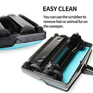 Manual Push Carpet Sweeper with <b>Extendable</b> Long Handle Mulit-functional Carpet Floor Sweeper with Roller <b>Brush</b> - Product Image 2
