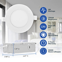 Plafonnier encastré LED ultra-mince 4/6 pouces pour éclairage intérieur