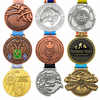 Médailles sportives personnalisées, finition couleur sur mesure, médailles de récompense pour les événements de football, de marathon et de natation
