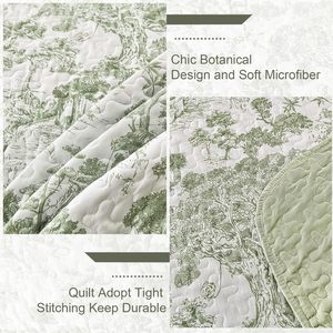 Quilt Set <strong>King</strong> 3 Pieces Printed <strong>Bedspread</strong> Bedding Set Soft Lightweight Microfiber Coverlet Set for All Season - Product Image 5