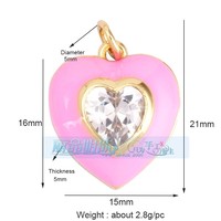 Bijoux à bricoler soi-même en cuivre plaqué or brillant zircon accessoires multi-style élégant multicolore goutte d'huile rectangulaire coeur goutte pendentif