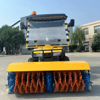 Balayeuse à neige à 4 roues, balayeuse à neige à brosse rotative à essence, souffleuse à neige multifonction