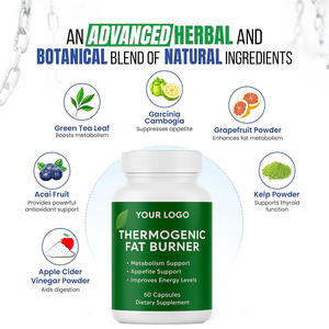 Label pribadi pil pembakar lemak Herbal dengan teh hijau dan Garcinia untuk metabolisme mendukung 60 botol kapsul pabrik OEM - Product Image 2