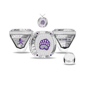 Bagues de championnat de sport en métal émaillé et doré avec logo personnalisé personnalisé - Product Image 2