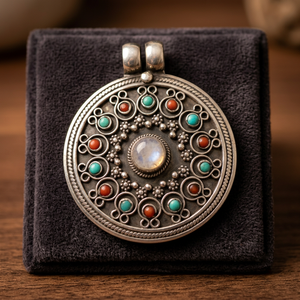 Colgantes de Plata de Ley 925 con Diseño Étnico Tribal, Joyería para Mujer para Aniversario, Venta al por Mayor desde India - Product Image 2