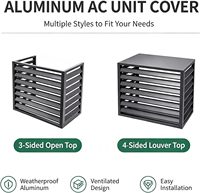 Cache-climatiseur extérieur en aluminium sur mesure, découpé au laser, anti-poussière, autoportant, à persiennes, pour patio, balcon, jardin