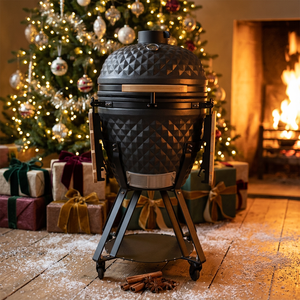 Auplex Factory Premium - Parrilla Kamado de Cerámica Esmerilada con Diseño de Piña de 21/23 Pulgadas <span class=keywords><strong>para</strong></span> Exteriores, Soporte <span class=keywords><strong>para</strong></span> Barbacoa, Asadores, Camping - Product Image 1