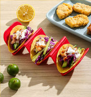 Support à tacos mexicain, support à tortillas ondulées et plateau de service pour tacos durs et souples