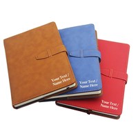 Carnet A5 personnalisé en cuir PU avec fermeture à sangle, journal à couverture rigide avec logo et nom personnalisés pour cadeaux d'entreprise et de bureau