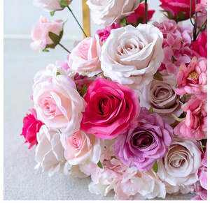 ครีมสีชมพูสีขาว Rose กล้วยไม้งานแต่งงานฉากหลังตกแต่งแขวนดอกไม้แถวจัดงานปาร์ตี้ <span class=keywords><strong>Alise</strong></span> ชั้นดอกไม้ Props - Product Image 3