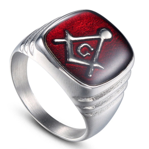 Vente directe usine – Bague unisexe plaquée or 18 carats avec zircon, style européen et américain, tendance, hip-hop, maçonnique, pour mariage et fiançailles - Product Image 1