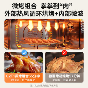 Horno Microondas Midea 23L de Acero Inoxidable con Inversor, Control Táctil, Vapor, Asado, Horneado, Fritura, Tipo Giratorio, Negro C2F1 - Product Image 3