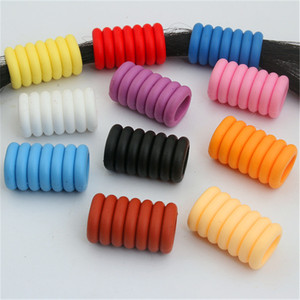 Aksesori Rambut Gimbal untuk Anak Perempuan, Hiasan Kepala Kepang, Cincin Rambut Silikon, Manik-Manik Berlubang Besar Berwarna-warni, Elastisitas Tinggi - Product Image 1