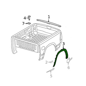 Ram 1500 Rear <b>Wheel</b> Arch 6VZ36GXHAB 6VZ37GXHAB Plastic <b>Replacement</b> Part For 2021 2022 2023 Models - Product Image 4