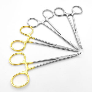 Pinza Hemostática KEWO, Pinza de Bloqueo Tipo Mosquito, Acero Inoxidable, Bañada en Oro, Porta Agujas Veterinario, Instrumento Quirúrgico - Product Image 1