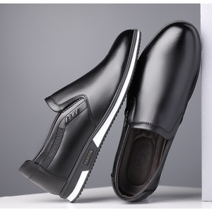 Mocassins en cuir blanc pour hommes, en cuir de vachette souple, respirants, chaussures plates, style décontracté pour le travail, été 2024 - Product Image 2