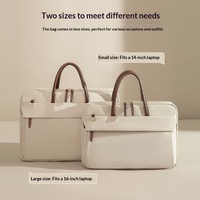 Sac pour ordinateur portable en nylon de 16 pouces pour femmes, décontracté et élégant, sac à main, mallette d'affaires de couleur unie, imperméable, durable, logo personnalisé