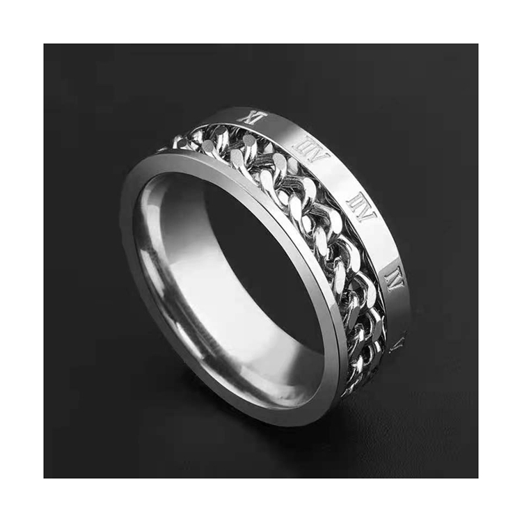 Массивное широкое рок популярное модное вращающееся мужское и женское кольцо с сетчатой Красной цепочкой