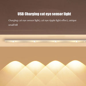 ไฟเซ็นเซอร์ตาแมวแบบชาร์จ USB 6000K แสงเดย์ไลท์ ไฟ LED ปรับความสว่างได้ ไฟตู้ติดผนัง ดีไซน์ทันสมัย ผิวด้าน - Product Image 1