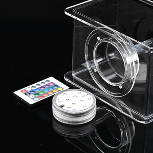 Botella de agua cuadrada grande de acrílico negra con LED para jóvenes, utensilios de bar, pipa de un solo tubo, accesorios para fumar - Product Image 2