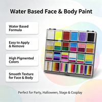 Nouveau kit de peinture pour le visage et le corps pour enfants arc-en-ciel - 24 couleurs, palette de grande capacité, pigments naturels durables et sûrs, certifiés CE