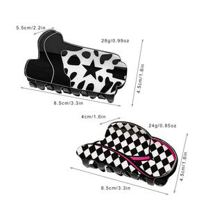 قبعة رعاة البقر الغربية بمشابك أكريليك جديدة، كليب شعر مخلبي على شكل قرش، أكسسوارات شعر - Product Image 3