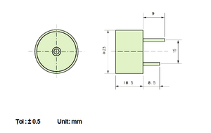 Zumbador Piezoeléctrico Activo de 2319, Diámetro 23mm*19mm, DC 6V-24V, ABS Negro JL-187, Duración <span class=keywords><strong>24h</strong></span> - Product Image 6