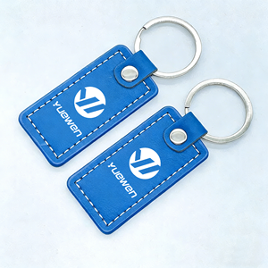 Porte-clés en cuir personnalisé promotionnel, porte-clés de voiture de luxe en cuir PU multi-formes avec logo - Product Image 4