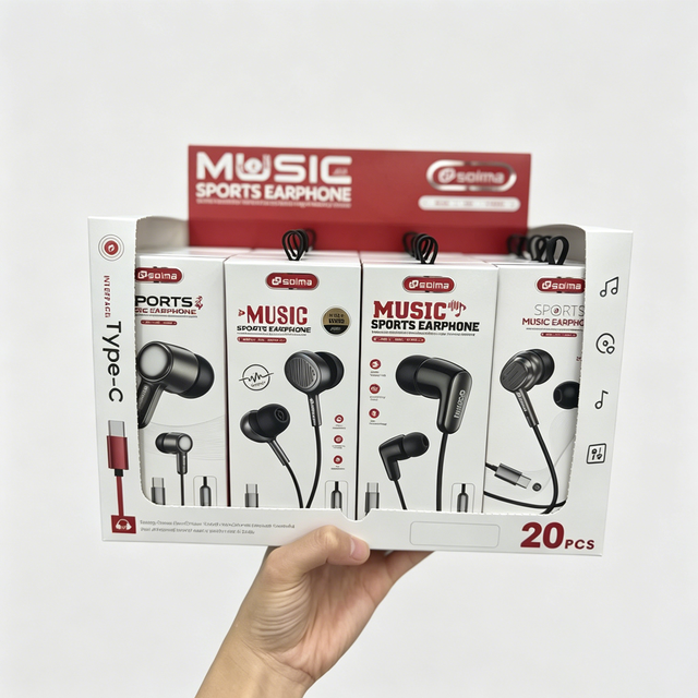 Type-C Wired Earphones HiFi Stereo In-Ear Headphones with HD Mic, Noise Reduction, In-Line Control,OEM Supported