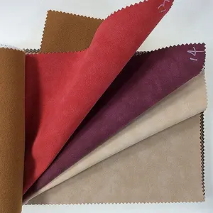 red and purple shoe leather material, leather material for bags, pu nubuck leather for man shoes