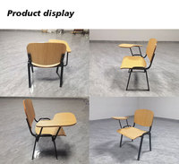 Mobilier éducatif Chaise d'étudiant en contreplaqué avec bras de tablette d'écriture Chaise d'école de formation à l'esquisse en bois