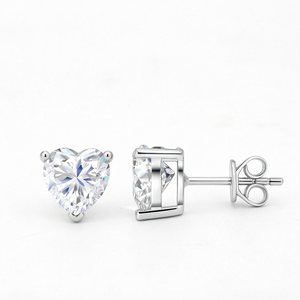 Boucles d'oreilles en platine PT950 avec diamants de laboratoire, 3 carats, taille brillant cœur, blanches, pour cadeau d'anniversaire ou de mariage - Product Image 1