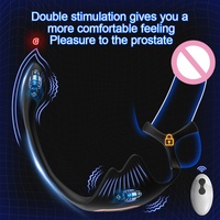 TOWAVE TO-36 Masseur de prostate sans fil télécommandé avec anneau de retenue du sperme pour hommes, double moteur, forte vibration, plug anal en silicone