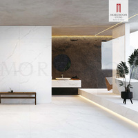Losa de Porcelana Blanca Moderna de 1200x1200 mm, Superficie Esmaltada, Piedra Sinterizada para Paredes Interiores y Pisos de Villas