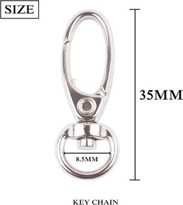 Bronagrand Pack Of D Swivel Trigger Clips Hooks Metal <b>Key</b> <b>Ring</b> Lobster Clasps - Product Image 3