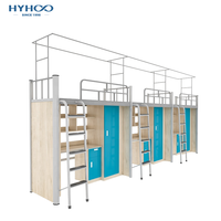 Lit triple superposé en métal de lit de dortoir d'étudiant d'appartement d'université durable avec la serrure de stockage d'étagère de bureau d'ordinateur