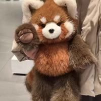 Panda rouge en peluche douce de haute qualité personnalisé, en polyester, parfait pour les cadeaux promotionnels, soulagement du stress, en stock