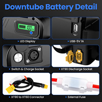 Batterie au lithium pour vélo électrique 48V 52V 60V 72V 20Ah 30Ah, montage triangulaire sur cadre de vélo électrique, pour VTT électrique