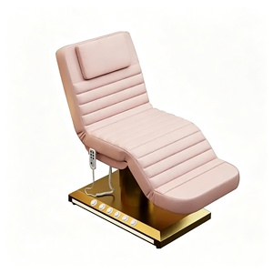 High-End Modern Electric Salon Facial Spa <b>Bed</b> with <b>LED</b> Lighting Adjustable Headrest High-Density Sponge Foldable Design - Product Image 6