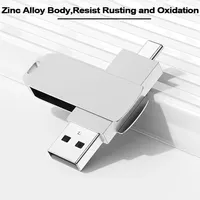 Custom 2,0 3,0 Pen Drive de lujo de metal Otg Memorias de alta velocidad 16GB 32GB 64GB 128GB 256GB 512GB Tipo C Flash Drive USB Flash Drive