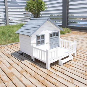 Caseta para Perros de Madera Maciza de Lujo Blanca para Exteriores, Jaula Impermeable para Perros, Villa para Perros Extra Grande, Muebles para Perros - Product Image 4
