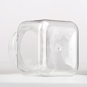 Tarro de pastel de plástico cuadrado <span class=keywords><strong>PET</strong></span> transparente respetuoso con el medio ambiente personalizado con tapa 6 oz al por mayor de caramelo pequeñas botellas vacías sin BPA 180ml - Product Image 5