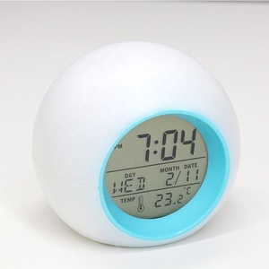 KH-CL121 Khuyến Mại Đa-Chức Năng Đầy Màu Sắc Dễ Thương Âm Thanh Tự Nhiên <span class=keywords><strong>LCD</strong></span> Kỹ Thuật Số Ánh Sáng Ban Đêm 7 Màu Sắc Thay Đổi Đồng Hồ Báo Thức Cho Trẻ Em - Product Image 4