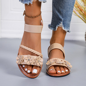 Sandalias Romanas de Playa para Mujer, Verano 2025, Diseño Floral, Suela Suave, Planas, Transpirables, Tallas Grandes, Venta al Por Mayor, Tendencia - Product Image 5