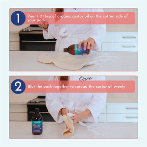 Sachets réutilisables d'huile de ricin en laine douce, packs d'huiles essentielles pour le soin, aides au sommeil, outils de bien-être, kaki, rose, blanc - Product Image 2