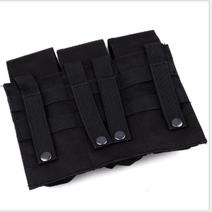 Pochette tactique triple noire pour chasse et combat en extérieur, porte-chargeurs 3 magazines, pochette Molle - Product Image 2