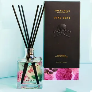 Luxury quality packaging gift box glass bottle aroma reed diffuser with rattan sticks