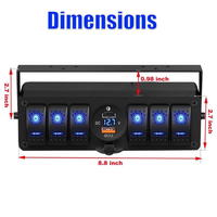 Panneau de commande marin 3 interrupteurs 12V avec LED bleue, USB PD QC3.0, interrupteur à bascule marche/arrêt et voltmètre numérique pour bateau, camping-car, camion