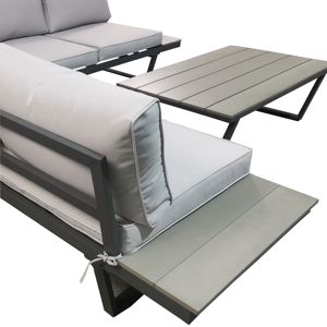 Ensemble de meubles canapés d'extérieur modernes sur mesure, cadre en aluminium et rotin pour hôtels, villas, parcs, loisirs, patio, jardin pour cours intérieures - Product Image 2